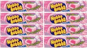 901988 8 X PACKETS HUBBA BUBBA MAX ORIGINAL FLAVOURED BUBBLE GUM CHEWING GUM - Foto 1 di 1
