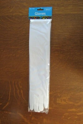 Guantes de ópera blancos para mujer hasta el codo disfraz largo princesa novia aleta años 20 Foto 1 de 4