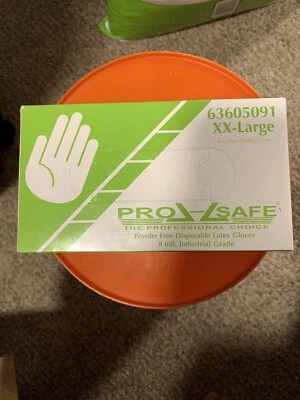 Guantes de látex desechables sin polvo Pro Safe 8 mil 50 grado industrial talla XX-L Foto 1 de 4