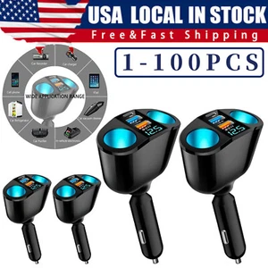Dual USB Car Cigarette Lighter Socket Splitter Power Adapter Charger Outlet LOT - Picture 1 of 12