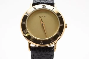 [Vintage] GUCCI 3000.2.L schwarzes Zifferblatt Damen Quarz Armbanduhr JAPAN 2 - Bild 1 von 12