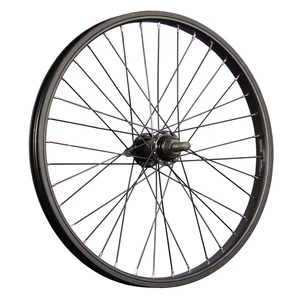 Laufrad 20 Zoll Hinterrad Fahrrad BMX 36 Loch 14mm Achse Aluminium Felge schwarz - Bild 1 von 9