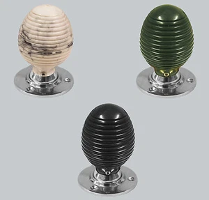 Resin Design Beehive Mortice Door Knob Set Plain Polished Chrome Backplates - Picture 1 of 4