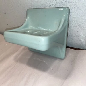 Vintage Jadeite Seafoam Green Ceramic Tile-In Wall Bathroom Soap Dish Holder - Picture 1 of 8