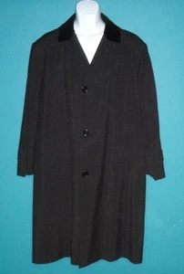 Abrigo negro impermeable de lana y mohair Aquascutum de colección años 50 talla 46 largo Inglaterra - Imagen 1 de 15