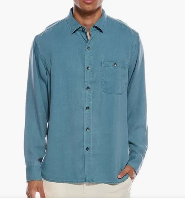 Tommy Bahama Long Sleeve OCEAN WASH TWILL Camp Shirt $128 LARGE - Image 1 of 2