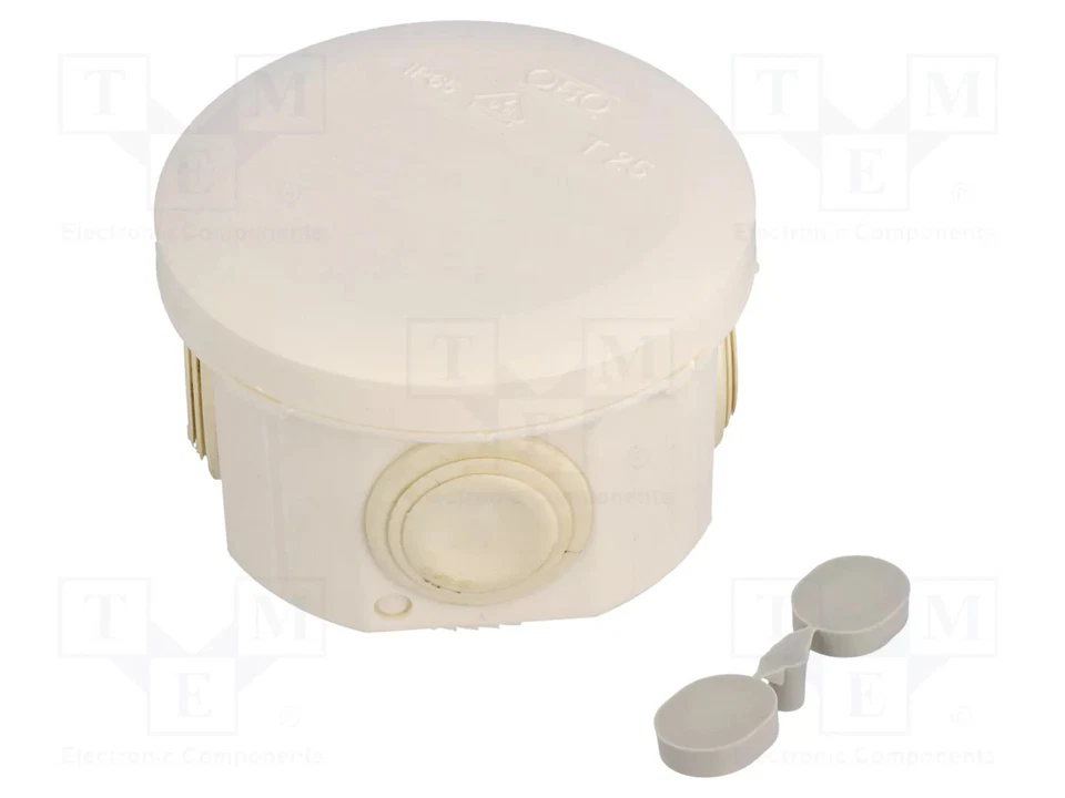 Ø: 80mm Z: 51mm weiss Polypropylen PP Gehäuse: Verbindungsdose - Bild 1 von 1