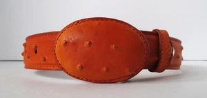 Kind Straußen Echtleder Rodeo Cowboy Gürtel Oval Schnellhaken Schnalle Größe 18 - Bild 1 von 10