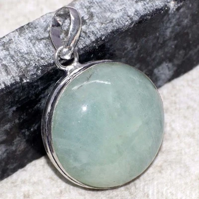 Colgante Joyería Aguamarina Chapado en Plata 925 Tamaño 1.7" GW Foto 1 de 3