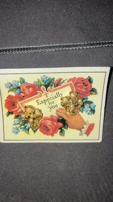 Avon корзина любви серьги на подарочной карте новый в коробке золотистый жемчуг хирургической стали P - Изображение 1 из 4