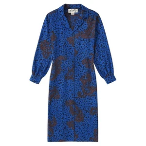 VTG Gene Roye Blue Floral Cottagecore Long Sleeve Maxi Dress Sz 8 Boho Whimsical - Picture 1 of 11