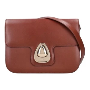 A.P.C. Astra Bag Brown Leather Shoulder Purse Gold Pebble Logo Strap APC Handbag - Bild 1 von 23