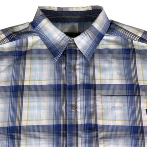 Marmot Mens Plaid Short Sleeve Button Up Shirt Blue Size M - Picture 1 of 13