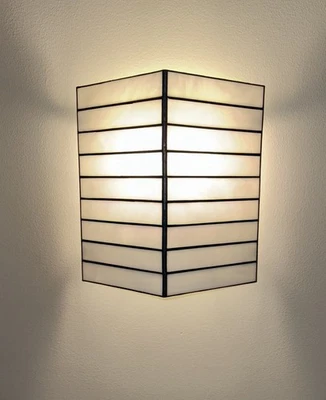 Arandelas de vidro leitoso arquitetônicas vintage com chumbo por Lightolier, conjunto com 3 - Imagem 1 de 4