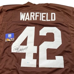 Camiseta firmada por Paul Warfield Cleveland Browns #42 camiseta automática con certificado de autenticidad Holo - Imagen 1 de 7