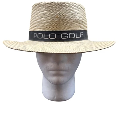 Polo Golf Ralph Lauren Sombrero Paja Ala Ancha Para Hombres Protección Solar Hecho en EE. UU. Foto 1 de 4