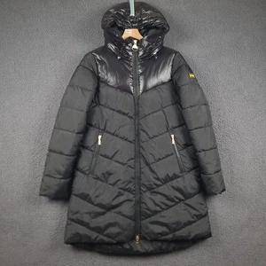 BARBOUR INTERNATIONAL Jacket Womens UK 12 Black Parallel Quilt Fibre Down Coat - Picture 1 of 11