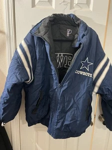 Vintage Dallas Cowboys Football Team Pro Player Wendejacke schwarz blau XL - Bild 1 von 7