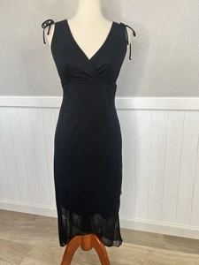 VTG Whimsigoth Witchy Dress Womens Sm Black Mesh Fairy Y2K 90s Babydoll Empire - Picture 1 of 9