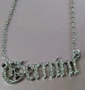 Gemini Rhinestone Necklace Silvertone Zodiac - Picture 1 of 4