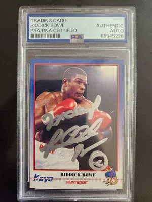 Riddick Bowe signed 1991 Kayo #172 Rookie Card PSA with "2 x Champ" Inscription - Image 1 of 2