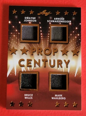 Bruce Willis RELIC CARD THE ROCK Arnold Schwarzengger WORN MARK WAHLBERG LEAF - Image 1 of 2