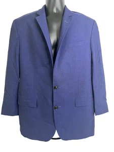 Ted Baker Blazer Mens 44 Large Blue Wool Endurance Jay CT Made Canada Sport Coat - Picture 1 of 15