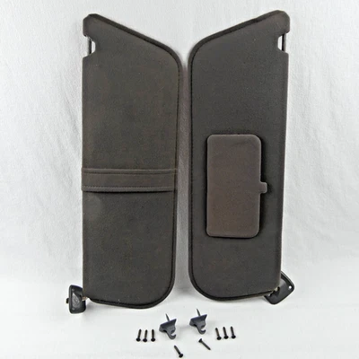 Par de parasoles de tela gris gris fabricante original Ford F150 F250 F350 Bronco 1987-1991 Foto 1 de 4