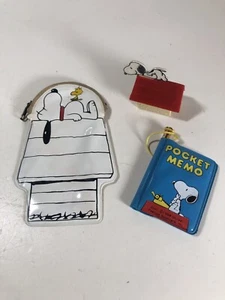 Lot Vintage Snoopy Bleistiftspitzer Tasche Memo Punze Geldbörse Münze Erdnüsse - Bild 1 von 10