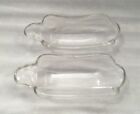 LOT OF 2 CLEAR GLASS ICE CREAM BANANA SPLIT DISHES / BOATS