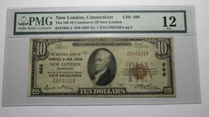 $10 1929 New London Connecticut CT National Currency Bank Note Bill #666 F12 PMG - Picture 1 of 3