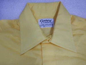 Nos 1960s Vintage Century VanHeusen Yellow Short Sleeve Shirt Rockabilly Mod Men - Picture 1 of 9