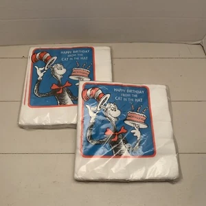 Dr. Seuss Vintage 1985 Birthday Napkins 16 Count Lot  2 Hallmark 3 Ply Made USA - Picture 1 of 9