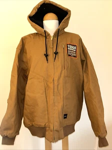 NEW Walls Hooded Jacket Workwear Quilted Fleece Lined Tan Size XL $49 - Picture 1 of 9