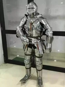 Antique Medieval Suit Of Armor Crusader Combat Knight Full Body Armour Wearable - Picture 1 of 5