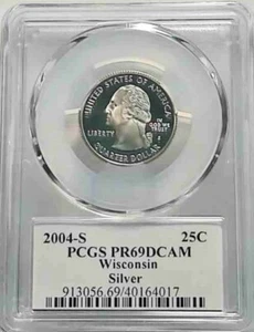 2004 S 25C Silver State Quarter Wisconsin Proof PR69 DCAM PCGS - Picture 1 of 2
