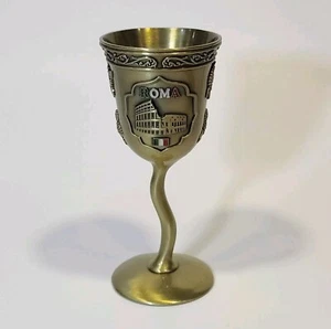 Rome Souvenir Cup Roma Metal Small Stemmed 4" Cup - Picture 1 of 7
