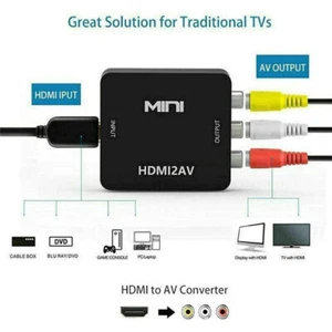 1080P HDMI a AV RCA Mini Compuesto Audio Video AV CVBS Adaptador Convertidor Para TV - Imagen 1 de 9