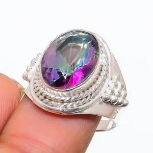 Mystic Topaz Gemstone 925 Sterling Silver Jewelry All Size Ring For Gift - Picture 1 of 1
