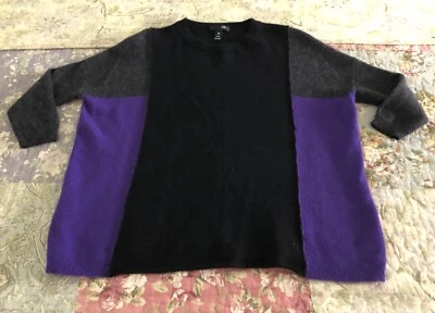 JERSEY DE CACHEMIR RELAJADO AQUA PARA MUJER NEGRO PÚRPURA GRIS TALLA XS Foto 1 de 4