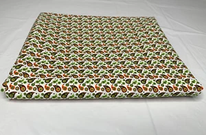 Fabric from turkey like evil eye tear drop green brown orange 1 yard by 40in - Picture 1 of 3