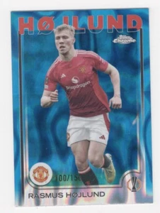2024/25 Topps Chrome UEFA Club Soccer Blue Lava Refractor 100/150 Rasmus Hojlund - Bild 1 von 2