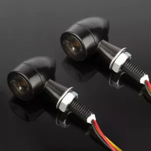 Motorcycle-LED Bullet Mini Turn Signals Brake Blinker Light Indicator Amber+Red - Picture 1 of 12