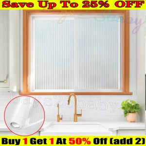 Bubble Free Reeded Frosted Window Film Self Adhesive Etched Privacy Glass Vinyl, - Picture 1 of 55