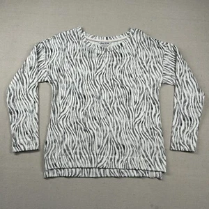 Tommy Bahama Sweatshirt Womens S Island Soft Animal Print Zebra Soft Lightweight - Picture 1 of 10