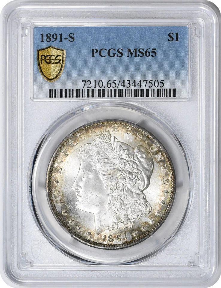 1891-S Morgan Silver Dollar MS65 PCGS - Image 1 of 4