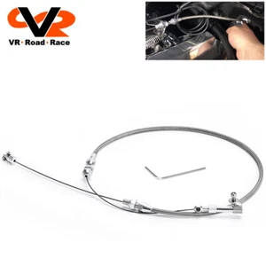 Universal Throttle Cable Stainless Steel 24" fits Mopar Ford GM and More - Picture 1 of 13