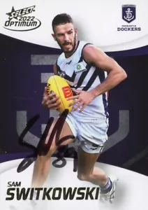 Signed 2022 Fremantle Dockers AFL Select Optimum Card - Sam Switkowski - Foto 1 di 3