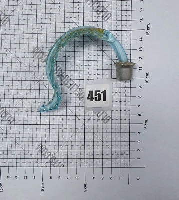 Araña Veneciana Murano Transparente Azul Blanco, Manchas Doradas Menores Abajo Hoja Foto 1 de 4