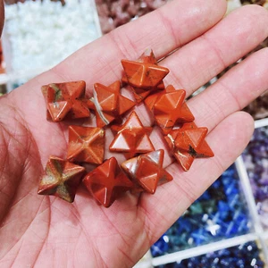 10pcs Natural Red jasper Reiki Gemstone MerKaBa Crystal Quartz Healing Decorate - Picture 1 of 7